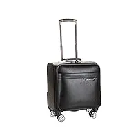 bagage à main de cabine de voyage, valise légère avec 4 roues fengming (couleur : noir, taille : 16inches)