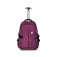 skymove sac à dos à roulettes de 48,3 cm pour adultes et étudiants, ordinateur portable, livres, sac à dos de voyage, violet, 19 inches, ordinateur portable