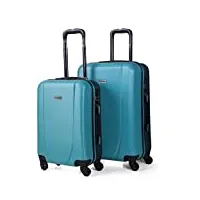 itaca - valises. lot de valise rigides 4 roulettes - valise grande taille, valise soute avion, bagages pour voyages.ensemble valise voyage. verrouillage à combinaison 71115, turquoise/anthracite