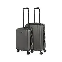 itaca - valises. lot de valise rigides 4 roulettes - valise grande taille, valise soute avion, bagages pour voyages.ensemble valise voyage. verrouillage à combinaison 71115, anthracite