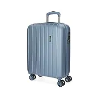 movom wood valise trolley cabine gris 40x55x20 cms rigide abs serrure tsa 38l 3,2kgs 4 roues doubles extensible bagage à main