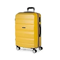 itaca - valise moyenne, valises rigides, valise rigide, valise semaine pour tout voyage, valise soute de luxe t71660, moutarde
