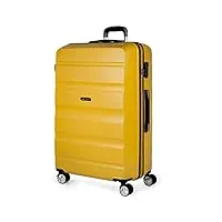 itaca - valise grande taille. grande valise rigide 4 roulettes - valise grande taille xxl ultra légère - valise de voyage. combinaison verrouillage t71670, moutarde
