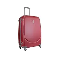 alexander 1300 abs valise de voyage bagage à main cabine 53,5 x 36 x 19 cm 35 l structure rigide légère avec poignée 4 roues pivotantes 4 couleurs 3 tailles rouge vin set3