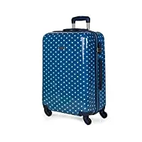 skpat - grande valise rigide 4 roulettes - résistante valise grande taille xxl légère - valise soute avion de voyage résistante en matériau pc polycarbonate - valise de voyage combinaison v, bleu jean