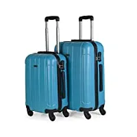 itaca - valises. lot de valise rigides 4 roulettes - valise grande taille, valise soute avion, bagages pour voyages.ensemble valise voyage. verrouillage à combinaison 771115, turquoise