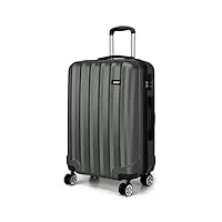kono valise moyenne 65cm rigide e légère abs valise de voyage à roulettes valises, gris