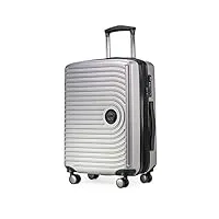 hauptstadtkoffer mitte - bagage à main 55x40x23, tsa, 4 roulettes, valise de voyage, valise rigide, valise à roulettes, valise bagage à main, valise bagage cabine, argent mat