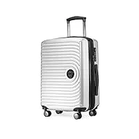 hauptstadtkoffer mitte - bagage à main 55x40x23, tsa, 4 roulettes, valise de voyage, valise rigide, valise à roulettes, valise bagage à main, valise bagage cabine, blanc mat