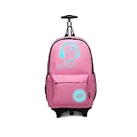 kono valise à roulettes bagage multifonctionnel pour enfants,sac à dos garçon de musique,tiny trekker valise de voyage bagage cabine valise à roulettes légère bagage à main à roulettes (rosé)