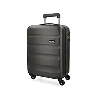 roll road flex valise trolley cabine gris 38x54x20 cms rigide abs serrure à combinaison 35l 2,5kgs 4 roues bagage à main