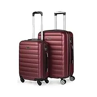 itaca - valises. lot de valise rigides 4 roulettes - valise grande taille, valise soute avion, bagages pour voyages.ensemble valise voyage. verrouillage à combinaison 71215, grenade