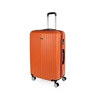 itaca - valise grande taille. grande valise rigide 4 roulettes - valise grande taille xxl ultra légère - valise de voyage. combinaison verrouillage t71570, mandarine