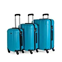 itaca - valises. lot de valise rigides 4 roulettes - valise grande taille, valise soute avion, bagages pour voyages.ensemble valise voyage. verrouillage à combinaison 771100, turquoise