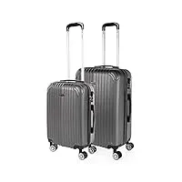 itaca - valises. lot de valise rigides 4 roulettes - valise grande taille, valise soute avion, bagages pour voyages.ensemble valise voyage. verrouillage à combinaison t71515, anthracite