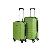 itaca - valises. lot de valise rigides 4 roulettes - valise grande taille, valise soute avion, bagages pour voyages.ensemble valise voyage. verrouillage à combinaison 71215, pistache