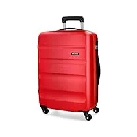 roll road flex valise grande rouge 51x74x28 cms rigide abs serrure à combinaison 91l 3,8kgs 4 roues
