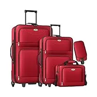 kesser® set de 4 valises à roulettes | set de valises avec roulettes | kit business complet 4 pièces | s m l xl | compartiment en mesh | avec roulettes | poignée télescopique | valises