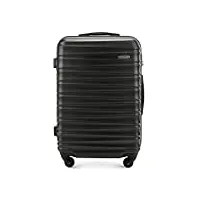 wittchen valise de voyage bagage à main valise cabine valise rigide en abs avec 4 roulettes pivotantes serrure à combinaison poignée télescopique groove line taille m noir