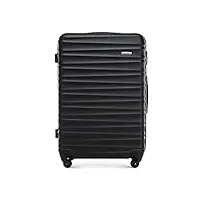 wittchen valise de voyage bagage à main valise cabine valise rigide en abs avec 4 roulettes pivotantes serrure à combinaison poignée télescopique groove line taille l noir