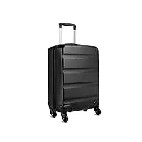 kono valise cabine abs 20 pouces rigide léger avec 4 roulettes (noir)