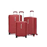 roncato set 3 trolley g+m+c 4 w vega valise, 78 cm, 123 liters, rouge (rojo)