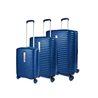 roncato set 3 trolley g+m+c 4 w vega valise, 78 cm, 123 liters, bleu (azul)