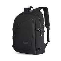 sac à dos ordinateur portable 17 pouces antivol imperméable homme grande capacité pc portable avec chargement usb sac à dos de voyage affaires pour loisir scolaire collège - noir