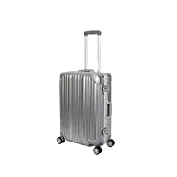 travelhouse london t1169 valise rigide à roulettes avec cadre en aluminium différentes tailles et couleurs, argenté, mittelgroßer koffer