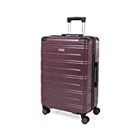 pierre cardin lyon cl889 valise rigide en abs avec 8 roulettes pivotantes et poignée télescopique, prune, m, valise