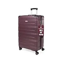 pierre cardin valise rigide en abs - bagage de voyage avec 8 roues pivotantes | poignée télescopique | valise rigide lyon cl889, prune, l, ensemble de bagages