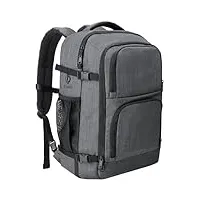 dinictis sac à dos de voyage pour ordinateur portable de 40 l pour ordinateur portable de 17", sac à dos de valise approuvée par les vols, résistant à l'eau, grand sac à dos pour homme et femme, gris