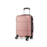 kono valise cabine rigide bagages à main à roulettes légere abs 55x38x22 cm valises 33l trolley de voyage, nu