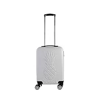 jet lag - vo13403 - valise cabine embossee ananas 28l loisir voyage bagagerie valise blanc