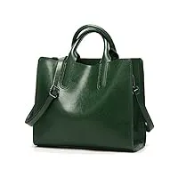 coolives tote sac cabas avec bandoulière pour femme en cuir pu sacs à main portés main carré vert