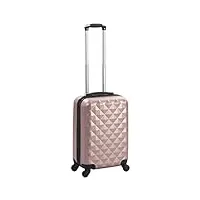 vidaxl valise rigide sac à roulettes cabine trolley à main bagage de voyage valise à roulettes valise de vacances valise de voyage doré rose abs