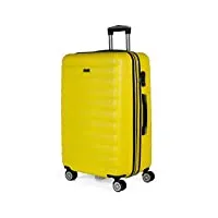 itaca - valise grande taille. grande valise rigide 4 roulettes - valise grande taille xxl ultra légère - valise de voyage. combinaison verrouillage 71270, jaune
