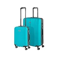 itaca - valises. lot de valise rigides 4 roulettes - valise grande taille, valise soute avion, bagages pour voyages.ensemble valise voyage. verrouillage à combinaison 71117, turquoise/anthracite