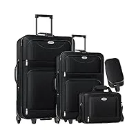 kesser® set de 4 valises à roulettes | set de valises avec roulettes | kit business complet 4 pièces | s m l xl | compartiment en mesh | avec roulettes | poignée télescopique | valises