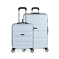 itaca - valises. lot de valise rigides 4 roulettes - valise grande taille, valise soute avion, bagages pour voyages.ensemble valise voyage. verrouillage à combinaison t71617, blanc