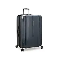 traveler's choice new london ii valise rigide extensible à roulettes pivotantes, bleu marine, checked-large 29-inch,