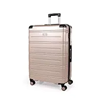 pierre cardin lyon cl889 valise rigide en abs avec 8 roulettes pivotantes et poignée télescopique, champagne, l, ensemble de bagages