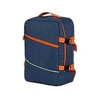multifonctions sac à dos cabin sac à dos multifonctions sac d'avion sac à main sac de voyage à bretelles taille 40x30x20cm bleu marine - orange [102]