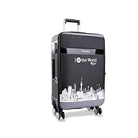 hlxb valise de voyage en pu pour garçons et filles adolescents,valises trolley souple légere pour étudiants avec port de chargement usb, grande capacité extensible, plusieurs tailles