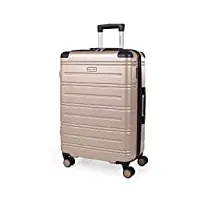 pierre cardin valise rigide en abs – bagage de voyage avec 8 roulettes pivotantes | poignée télescopique | valise rigide lyon cl889, champagne, m, valise