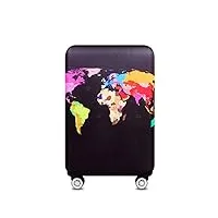 yianbestja elastique housse de valise luggage cover, protection de valise housse bagage voyager protecteur couverture pour 18-32 pouce valise (world map, l (25-26 inch luggage case))