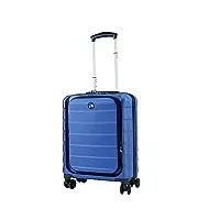alpini valise taille cabine rigide inova-2.1e avec compartiment pour ordinateur15 (55cm) garantie 2 ans 100% abs port usb (bleu (blue), (cabine) s – small – 40l – 55x40x20cm – 2.7kg)