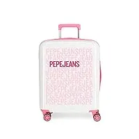 pepe jeans leven valise trolley cabine rose 40x55x20 cms rigide abs serrure tsa 38.4l 2,9kgs 4 roues doubles bagage à main