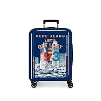 pepe jeans leven valise trolley cabine bleu 40x55x20 cms rigide abs serrure tsa 38.4l 2,9kgs 4 roues doubles bagage à main