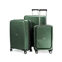 hauptstadtkoffer -série txl - trolleys, valises rigides, bagages de cabine et bagages de souche ultra légers et robustes, vert foncé, laptop rollkoffer, valise à roulettes pour